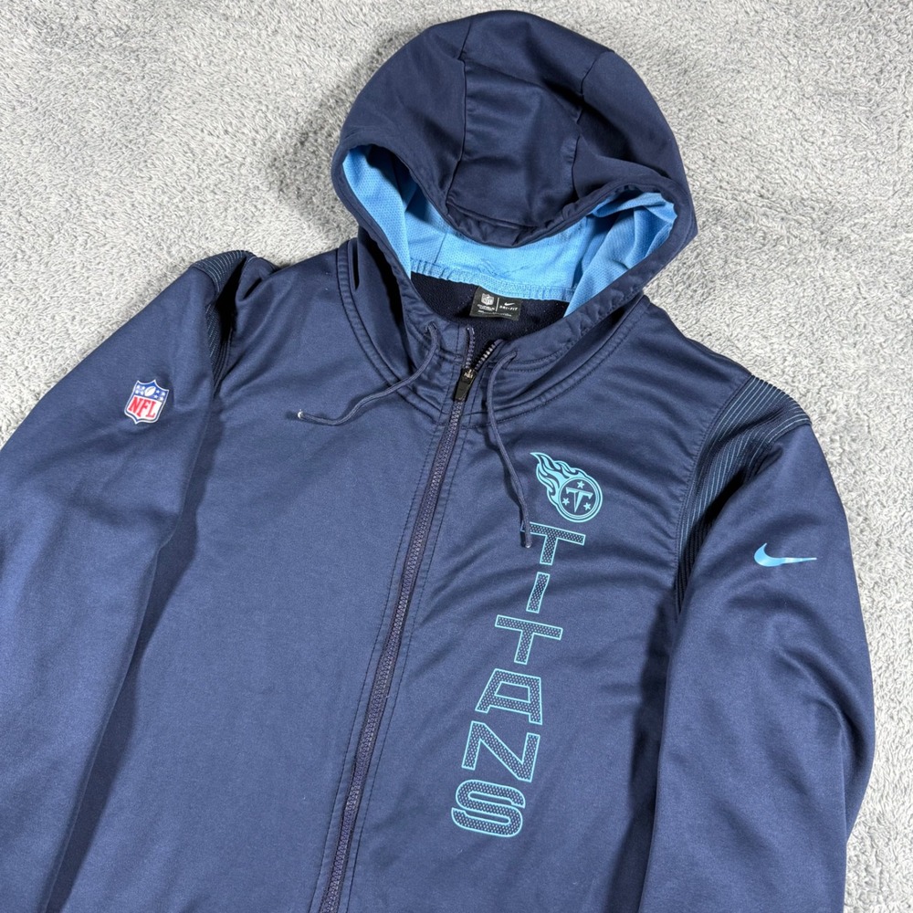 Nike Full Zip Hoodie Mens‎ 3XL Navy Blue Tennessee Titans NFL On-Field Dri-FIT